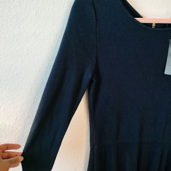 NWT Talbots Blue Long Sleeve Skater Sweater Dress Sz M - Picture 2 of 7